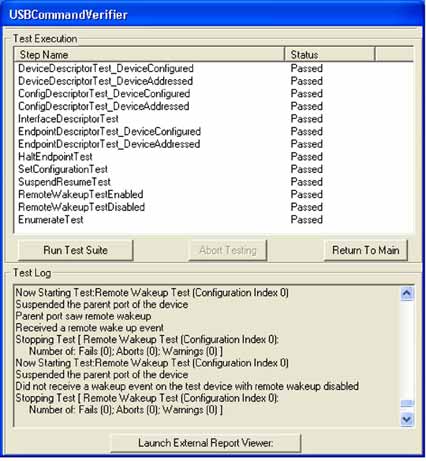 圖9. USB和HID測試記錄和狀況報(bào)告