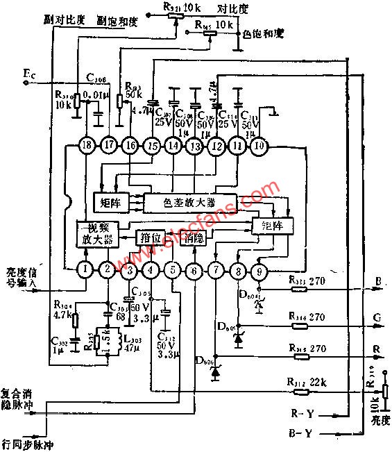 BJ5612方框圖和外圍電路圖  m.greenbey.cn