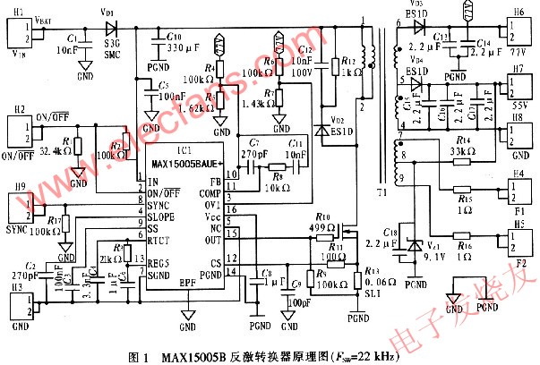MAX15005B配置為反激架構(gòu) m.greenbey.cn
