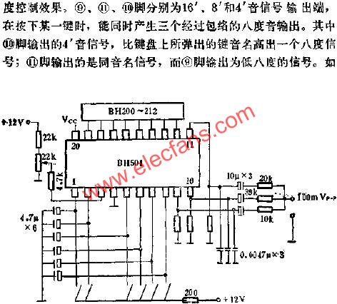 BH501鋼琴包絡(luò)門電路的應(yīng)用電路圖  m.greenbey.cn