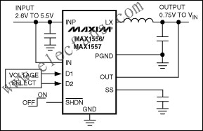 MAX1556/MAX1556A/MAX1557  PWM降壓型DC-DC轉(zhuǎn)換器 m.greenbey.cn