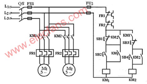 兩臺電動機的順序控制線路 http://m.greenbey.cn