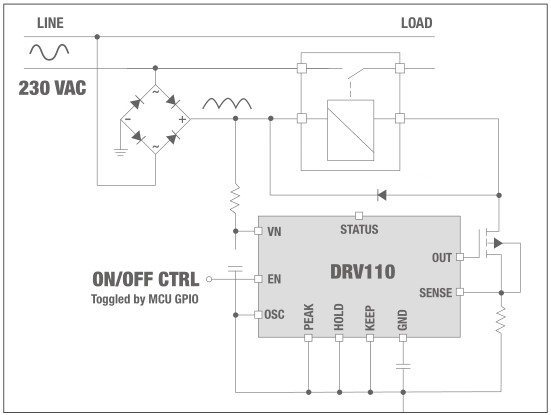 圖3 利用DRV110和延遲實現(xiàn)線路斷開