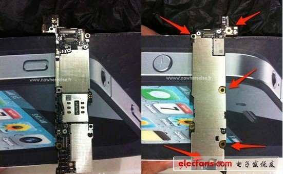 從曝光的照片上來看，iPhone 5的主板密封性更加嚴(yán)密，爆料人士透露稱，除了Wi-Fi和藍(lán)牙模塊可以直接動(dòng)手換換外，其余部件如果壞掉，該機(jī)就杯具了因?yàn)榧啥忍呔S修相當(dāng)麻煩