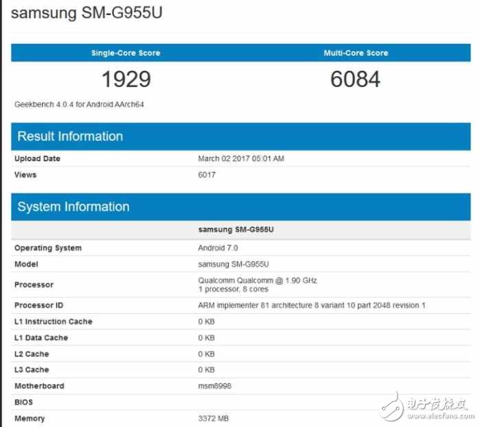 三星Galaxy S8跑分曝光，或許超越華為mate 9，成為新一代的安卓機皇