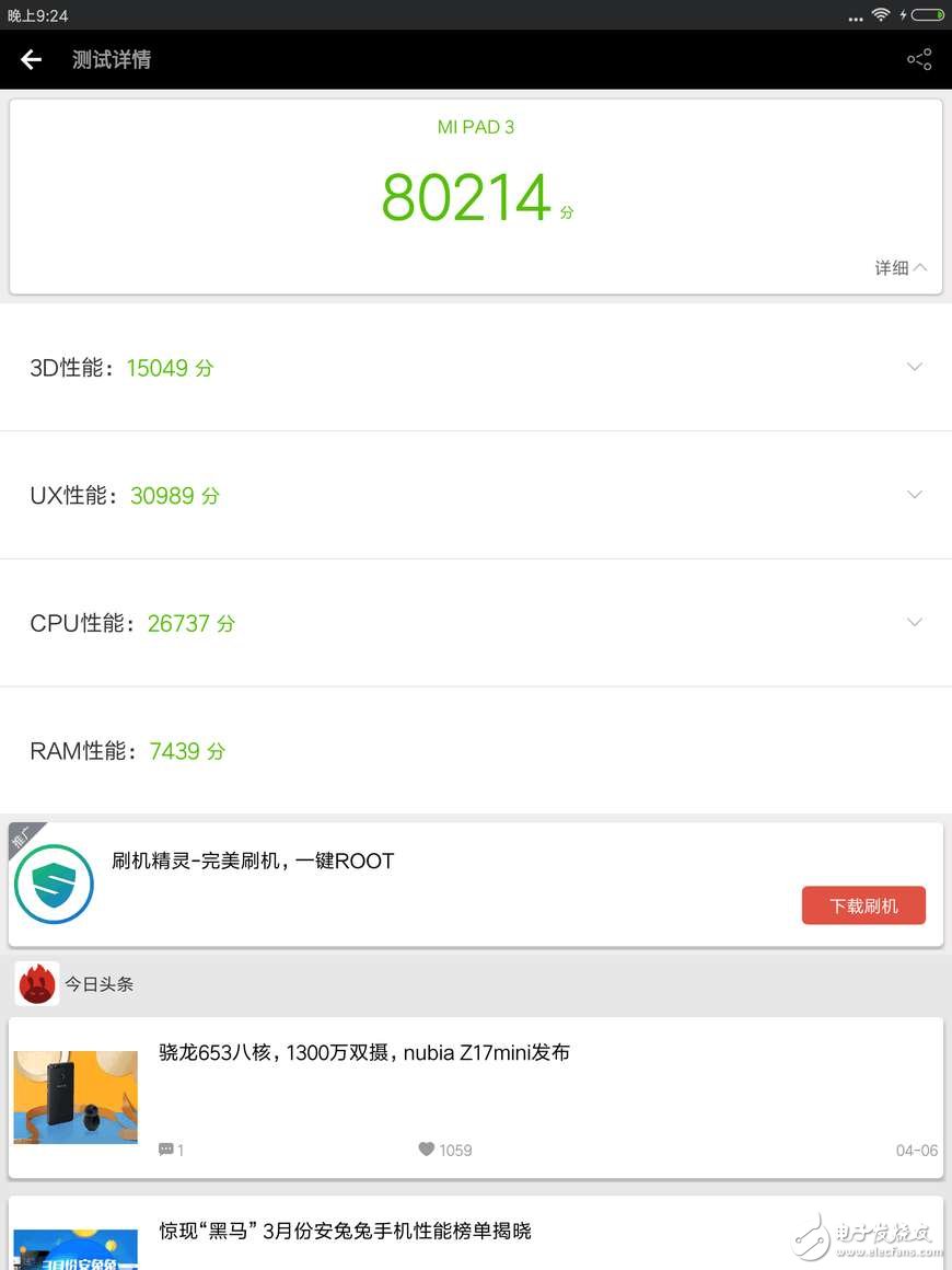 小米平板3怎么樣？實(shí)測小米平板3跑分，性能不錯