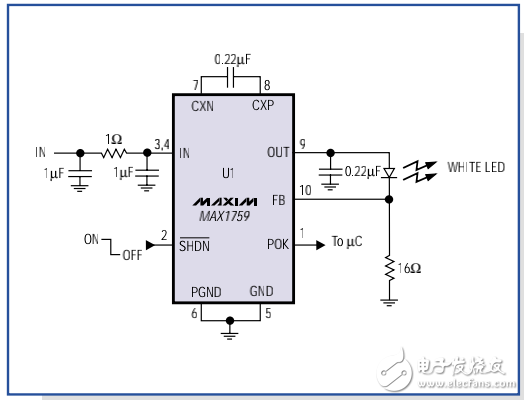 無電感升壓電路調(diào)節(jié)的白光LED偏置電流設(shè)計方案