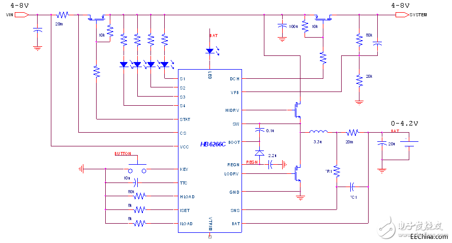 關(guān)于開關(guān)型單節(jié)鋰電池充電和升壓放電控制芯片HB6266C的簡(jiǎn)解